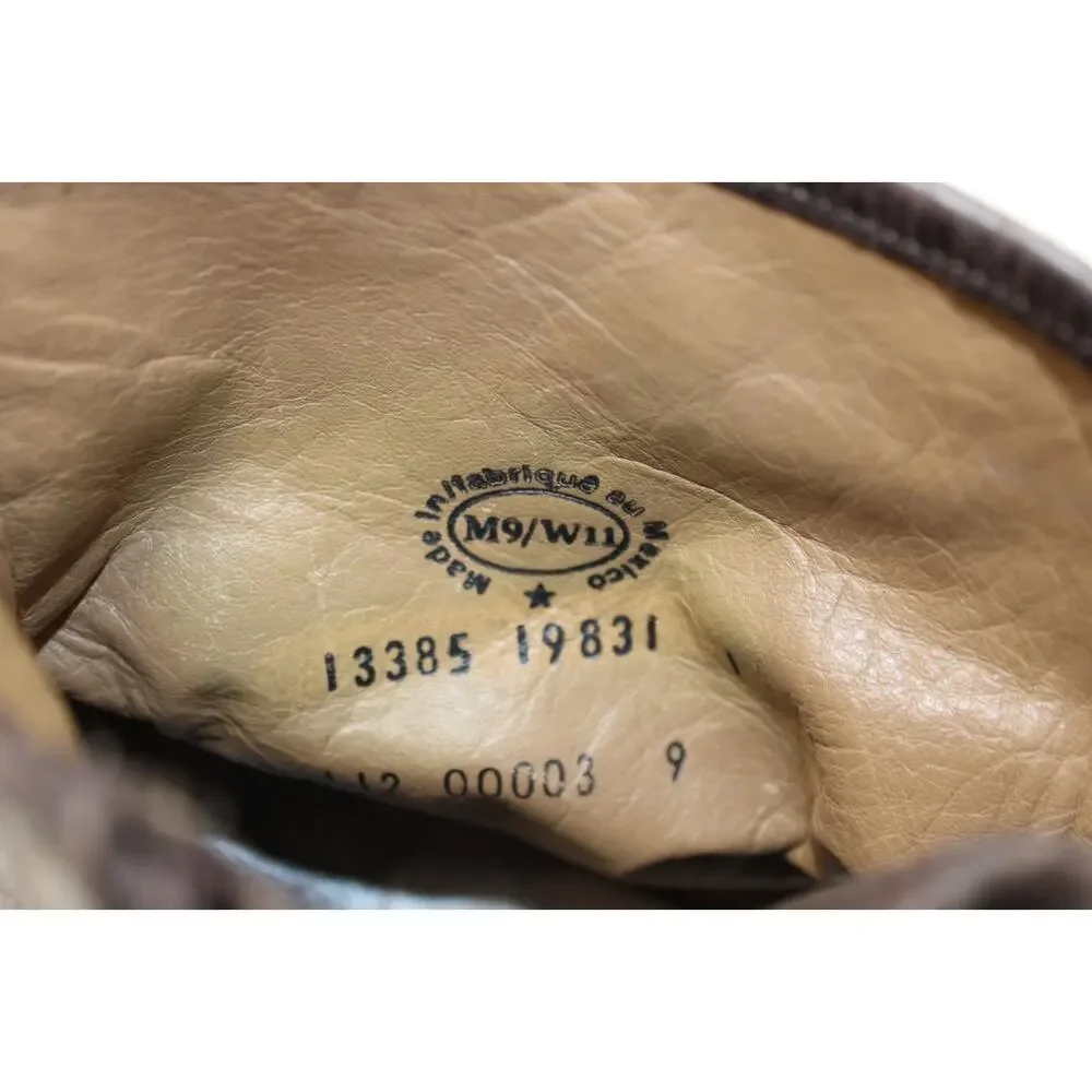 John Fluevog Size W 11/M 9 MALCOLM Brown Distressed Leather Zip Ankle Boots Moto